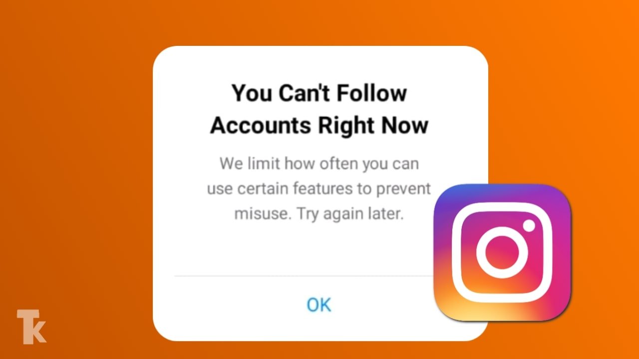 You can't follow accounts right now instagram