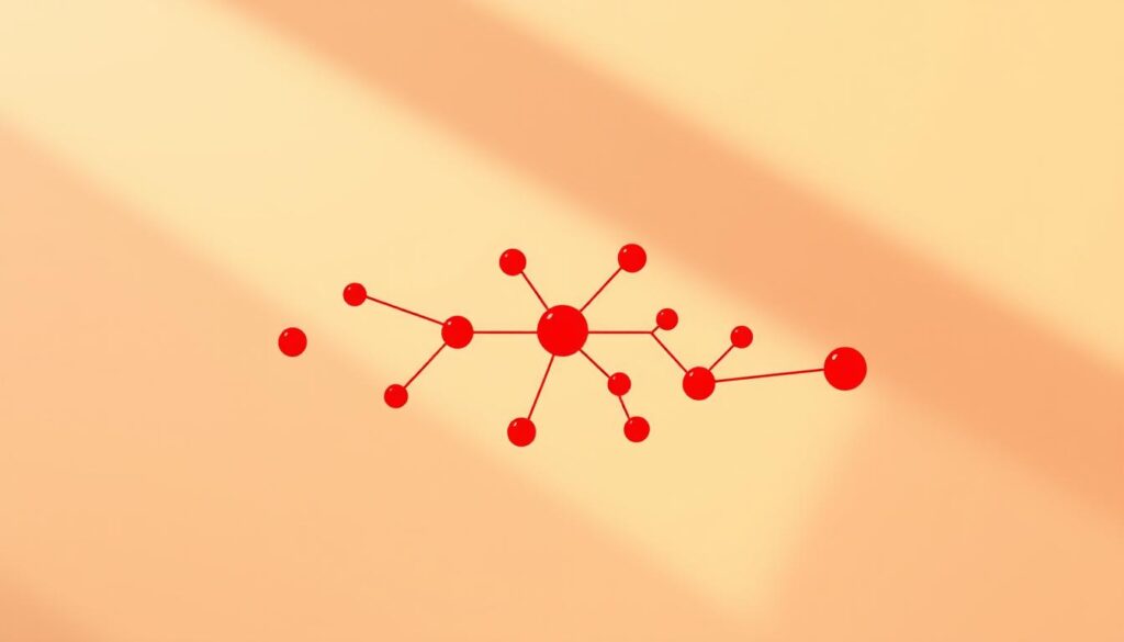 A crisp, minimalist illustration showcasing the "RedNote Algorithm" against a softly blurred background. The algorithm is depicted as a series of interconnected nodes and links, rendered in vibrant red hues that instantly capture the viewer's attention. The lighting is warm and directional, casting subtle shadows that add depth and dimensionality to the design. The camera angle is slightly elevated, providing an overhead perspective that emphasizes the structured, technical nature of the algorithm. The overall mood is one of clarity, precision, and the seamless integration of data-driven insights into a visually compelling format.