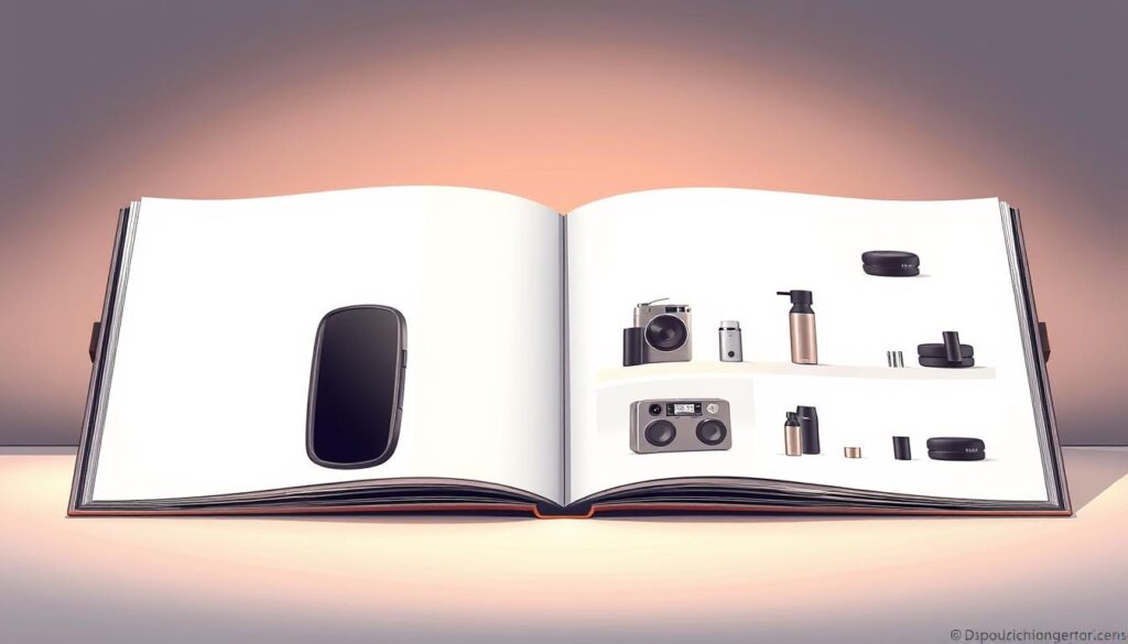 A meticulously crafted brand playbook, its pages showcasing an array of sleek, photorealistic product shots. The foreground features the hero product, bathed in soft, warm lighting that accentuates its elegant design. The middle ground presents a selection of complementary products, each captured from a variety of angles to highlight their unique features. In the background, a minimalist, high-contrast environment with clean lines and subtle gradients creates a sense of sophistication and brand identity. The overall atmosphere exudes a seamless blend of professionalism, attention to detail, and a touch of modernity, inviting the viewer to immerse themselves in the brand's visual language.