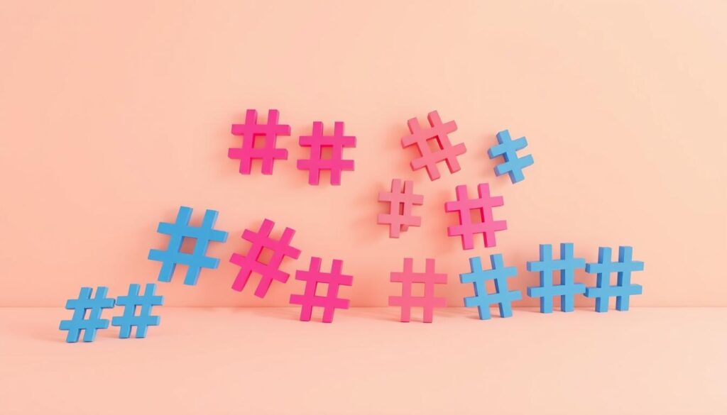 A minimalist, clean-lined composition showcasing an array of vibrant Xiaohongshu hashtags arranged in a visually striking manner. The hashtags float against a soft, pastel-hued background, creating an airy, serene atmosphere that evokes the effortless elegance and visual storytelling associated with the Xiaohongshu platform. Warm, diffuse lighting gently illuminates the scene, casting a subtle glow on the meticulously designed hashtag elements. The layout is both organized and dynamic, with the hashtags overlapping and interacting in a visually compelling way that draws the viewer's eye across the frame. Overall, the image conveys a sense of creativity, inspiration, and the power of visual content to captivate and engage Xiaohongshu's vibrant community.