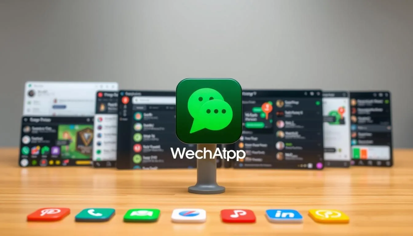 A sleek and modern WeChat Super App interface with a clean, minimalist design. The app's logo is prominently displayed in the center, with a vibrant and engaging color scheme. The foreground features various app icons and buttons, hinting at the wide range of features and functionalities available within the WeChat ecosystem. The middle ground showcases various messaging and mini-program windows, highlighting the app's versatility and seamless integration. The background features a subtle, blurred gradient, creating a sense of depth and sophistication. The overall image conveys a professional, efficient, and user-friendly experience, perfectly capturing the essence of the WeChat Super App.
