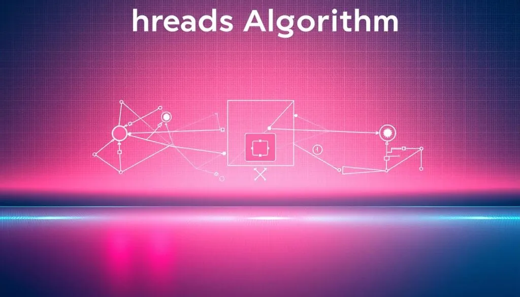 A sleek, modern-looking infographic depicting the "Threads Algorithm" with a clean, minimalist aesthetic. The foreground features a stylized visual representation of the algorithm's core components, such as interconnected nodes, data flows, and decision points, rendered in a vibrant, neon-like palette. The middle ground showcases the algorithm's inner workings through a series of simplified, geometric shapes and lines that convey the concept of iterative processing and optimization. The background is a subtly textured, gradient-based environment that provides a sense of depth and technological sophistication, complementing the overall futuristic and data-driven theme. The image is illuminated by a soft, diffused lighting that enhances the sense of depth and emphasizes the key elements of the algorithm. A sleek, modern-looking infographic depicting the "Threads Algorithm" with a clean, minimalist aesthetic. The foreground features a stylized visual representation of the algorithm's core components, such as interconnected nodes, data flows, and decision points, rendered in a vibrant, neon-like palette. The middle ground showcases the algorithm's inner workings through a series of simplified, geometric shapes and lines that convey the concept of iterative processing and optimization. The background is a subtly textured, gradient-based environment that provides a sense of depth and technological sophistication, complementing the overall futuristic and data-driven theme. The image is illuminated by a soft, diffused lighting that enhances the sense of depth and emphasizes the key elements of the algorithm.