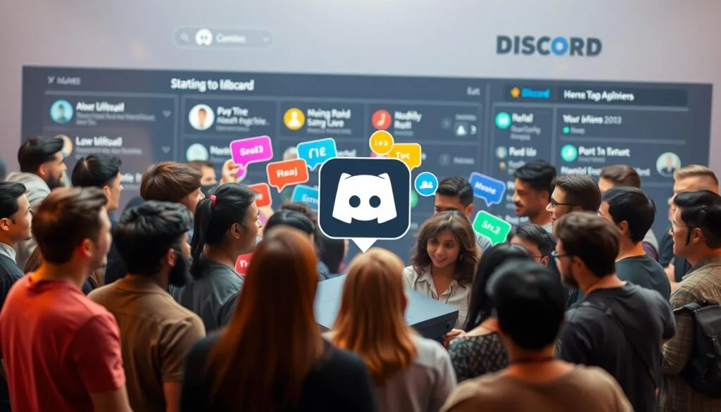 A vibrant Discord community, its members engaged in lively conversations, exchanging ideas and building connections. In the foreground, a group of diverse avatars, each representing a unique personality, gathered around a central server icon, signifying the hub of their digital gathering. The middle ground features colorful chat bubbles, pulsing with activity, while the background depicts a sleek, modern interface, with server channels and icons showcasing the platform's features. Soft, diffused lighting creates a warm, welcoming atmosphere, and the overall composition conveys a sense of growth, collaboration, and a thriving online community. A vibrant Discord community, its members engaged in lively conversations, exchanging ideas and building connections. In the foreground, a group of diverse avatars, each representing a unique personality, gathered around a central server icon, signifying the hub of their digital gathering. The middle ground features colorful chat bubbles, pulsing with activity, while the background depicts a sleek, modern interface, with server channels and icons showcasing the platform's features. Soft, diffused lighting creates a warm, welcoming atmosphere, and the overall composition conveys a sense of growth, collaboration, and a thriving online community.
