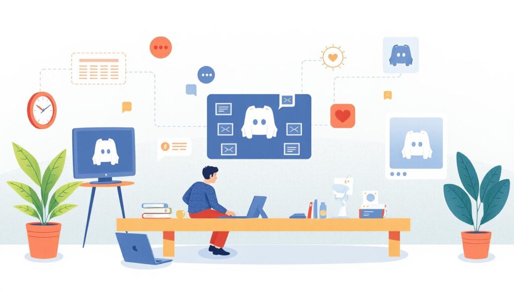 Generate an image representing the benefits of using Discord for business purposes